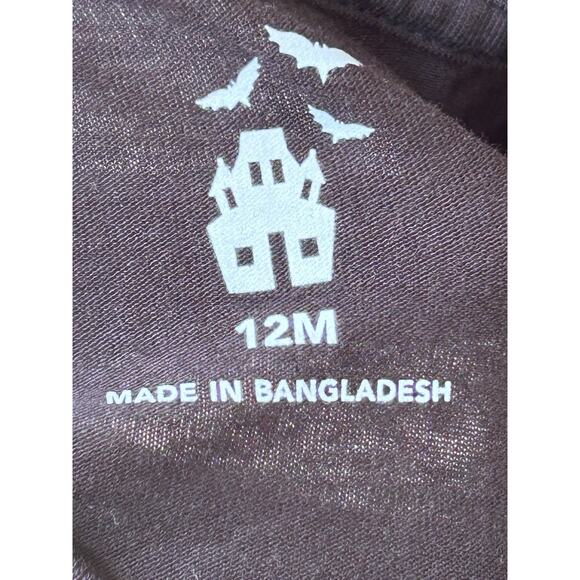 Infant Toddler 12m Halloween Outfit Skeleton Shirt Pants Bib Hat Glow New - Picture 6 of 7